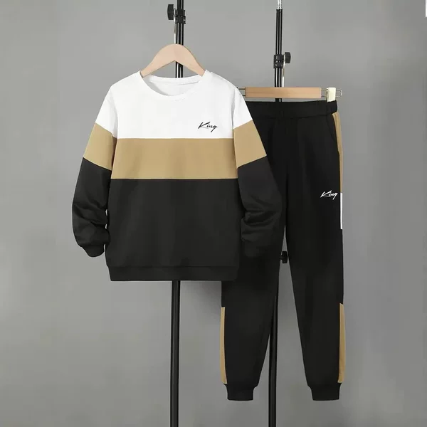 Amazon Spring and Autumn Four Seasons Cross-Border Suit Men's 3D Printed Long Sleeve Sweatshirt and Sweatpants Casual Personalized Print