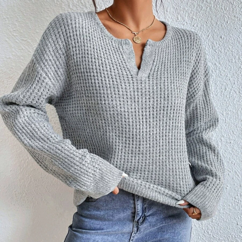 (Cross-border trading), spring solid knitted sweater, European style, V-neckline, Amazon, oversize