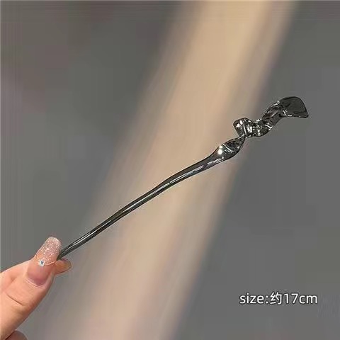 Simple Metal Hairpin Women's Modern Daily Back-of-the-Head Plate Hair Hairpin High-grade Feeling Ball Hair Hairpin Headwear Summer