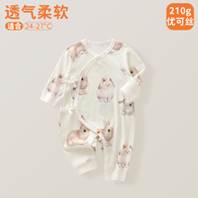 婴幼儿a类衣服新生儿四季款蝴蝶衣初生宝宝春秋款长袖和尚服爬服
