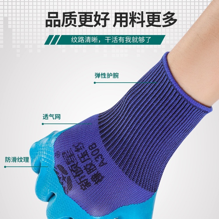 労働保護手袋耐摩耗性作業手袋工業滑り止めソフト快適建築工事現場防水耐油労働|undefined