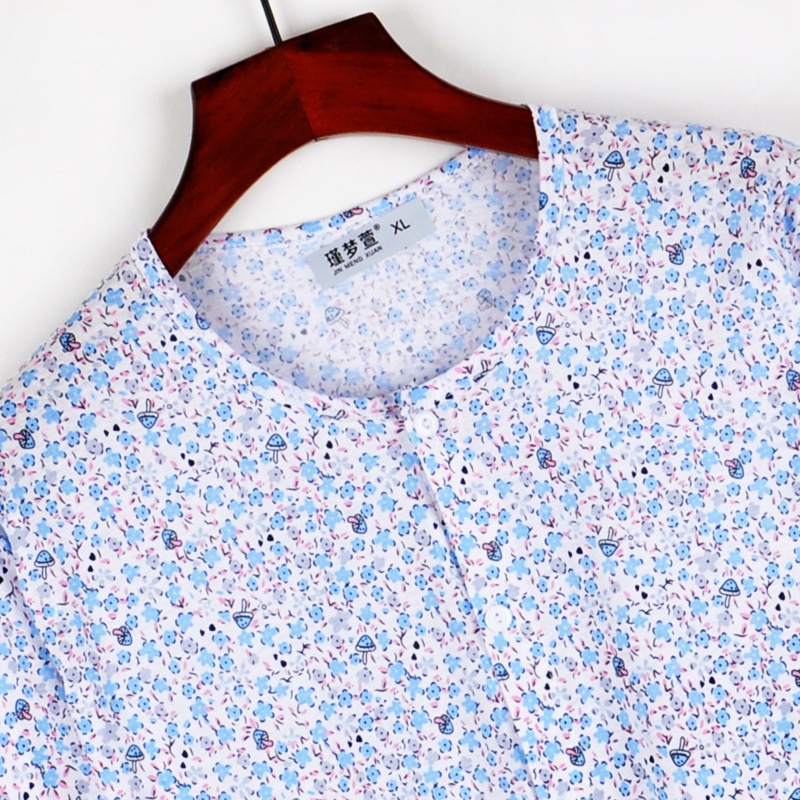 Spring and Summer Cotton Thin Autumn Clothes plus size Cardigan Top for Middle-aged and Elderly Single-piece Long-sleeved Women's Knitted Cardigan