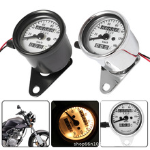 CG125全金属外壳黑色摩托车复古改装通用双计里程表仪表速度码表