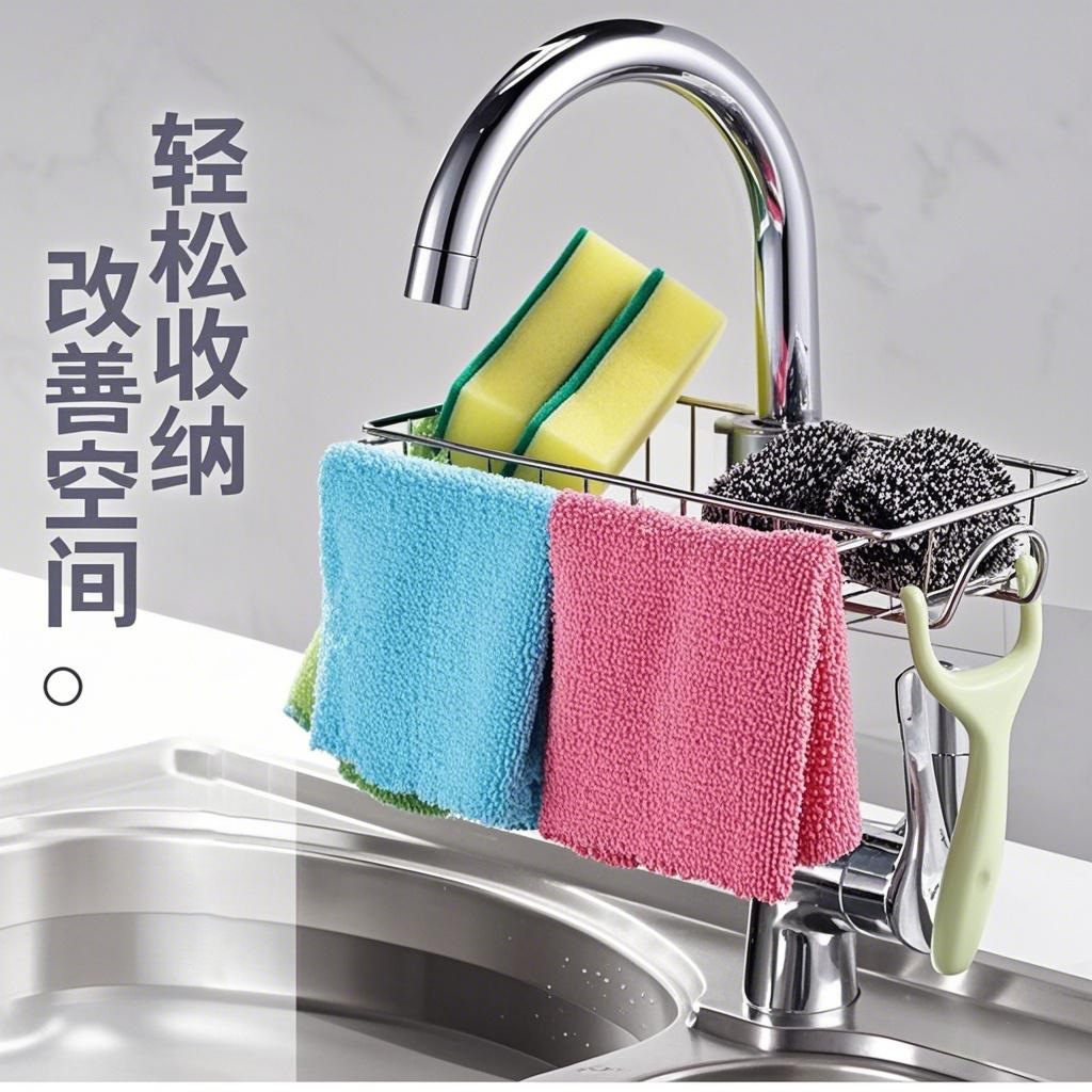 水龙头置物架厨房置物架厨房收纳置物架抹布架钢丝球海绵球架批发