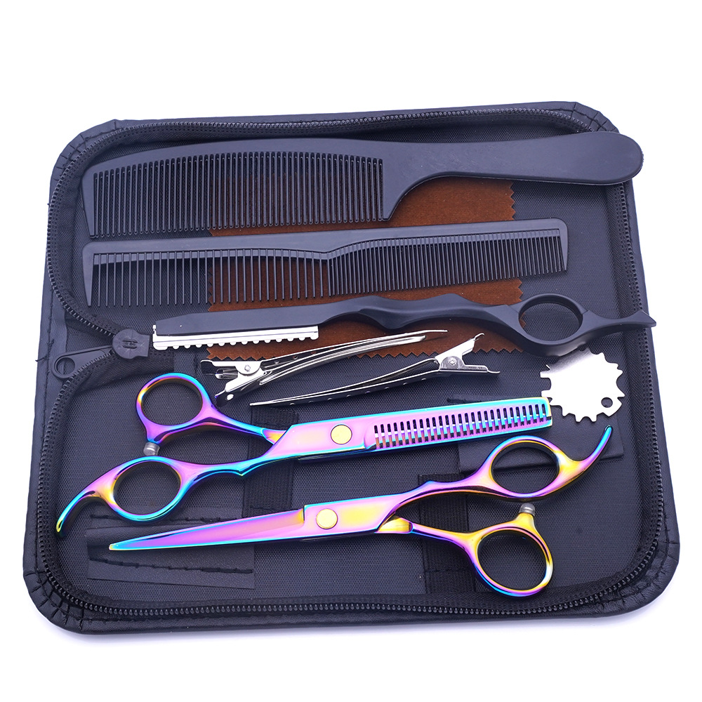 Estilista profesional, tijeras de corte de pelo, corte de pelo, corte de pelo, corte de pelo, corte de dientes fino, juego de corte de belleza con flequillo especial para peluquero