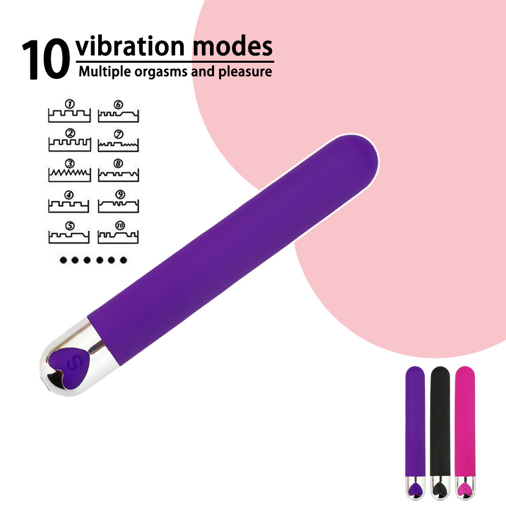 Rechargeable Long Bullet Vibrator with ABS and Silicone Body, Rose Red — detail image 1