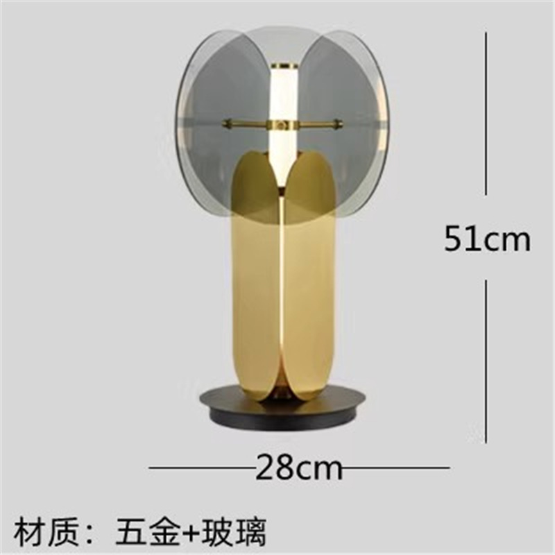クリエイティブデザイン北欧シンプルで豪華な電気スタンド寝室ベッドヘッドランプ感リビング装飾ガラス|undefined
