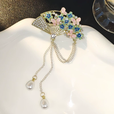 Qipao Coat Pin, Pearl Pendant, Yaxa sancaqları