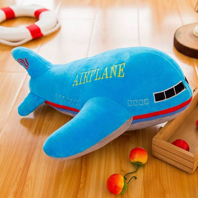 Creative Plane Plush Toy Children's Doll Gift Stall Grab Machine Doll Pillow Doll Kindergarten Prize (Oyuncaq yastıqlar) - airplane-blue-40cm03kg