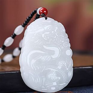 Natural Afghan Jade White Yulongpei Jade Pendant Jade Pendant Jade Pendant Dragon and Phoenix Jade Brand Gift