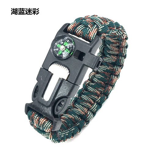 Seven-Core Paracord Braid Five-in-One Compass Survival Paracord Outdoor Hiking Camping Emergency Rescue Bracelet