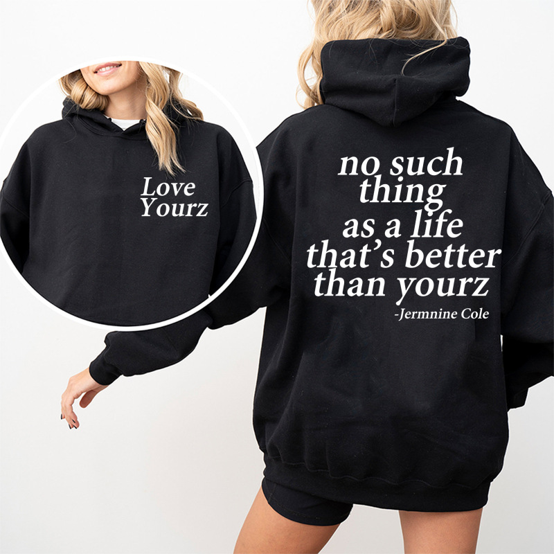 Singer J Cole Dreamville Love Yourz Printed Loose-Fitting Hooded Sweatshirt for Men and Women, Versatile Singer J Cole Dreamville Love Yourz Printed Loose-Fitting Hooded Sweatshirt for Men and Women, Versatile