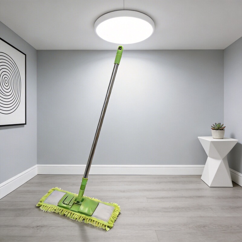 Chenille Flat Mop Is Suitable for Cleaning Wooden Floors and Tiles at Home, with a Telescopic and Adjustable Mop Head