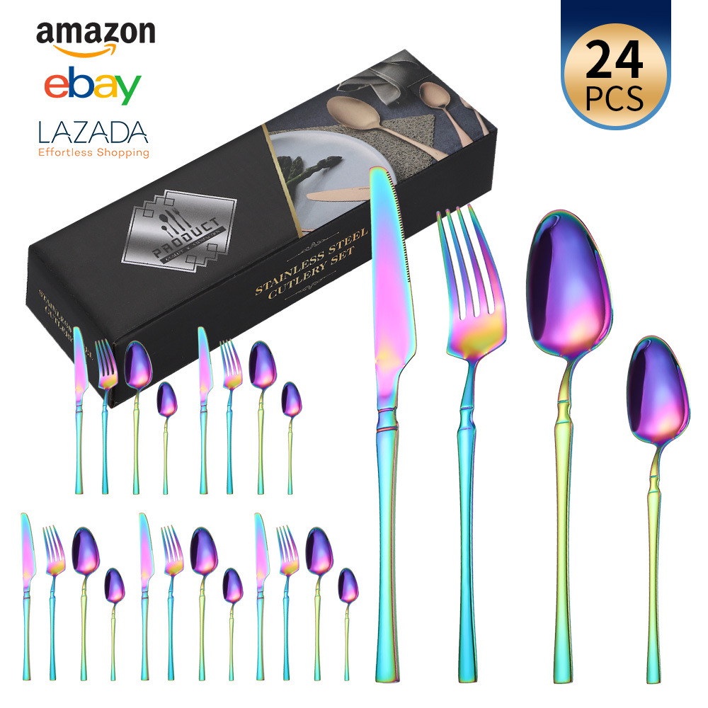 Trans-border Amazon Xiaoman cintura juego de vajilla de acero inoxidable hotel comida occidental cuchillo tenedor cuchara caja de regalo bistec cuchillo tenedor cuchara