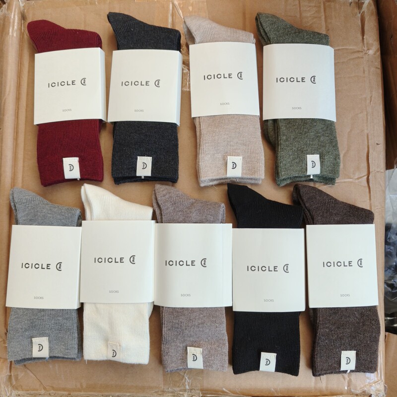 Zhihe Wool Socks Ic Wool Women's Socks Xiaohe Xiao Zhi Double-Needle Socks Cross-Border Purchasing Xiaohongshu Live Broadcast Label Socks