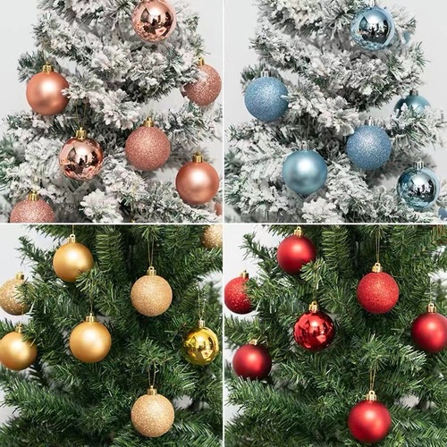 Christmas balls, Christmas tree decorations, Christmas pendants, colorful centimeter Christmas balls, bright plastic Christmas supplies