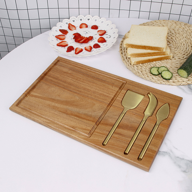 Junta de corte de madera con mango creativo tablero de filete conveniente con fregadero de flujo tablero de verduras domésticas tablero de alimentos suplementarios de frutas y verduras