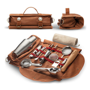 Stable Spot Canvas Bartender Kit Shoulder Bartender Storage Bag Shockproof Bartender Kit