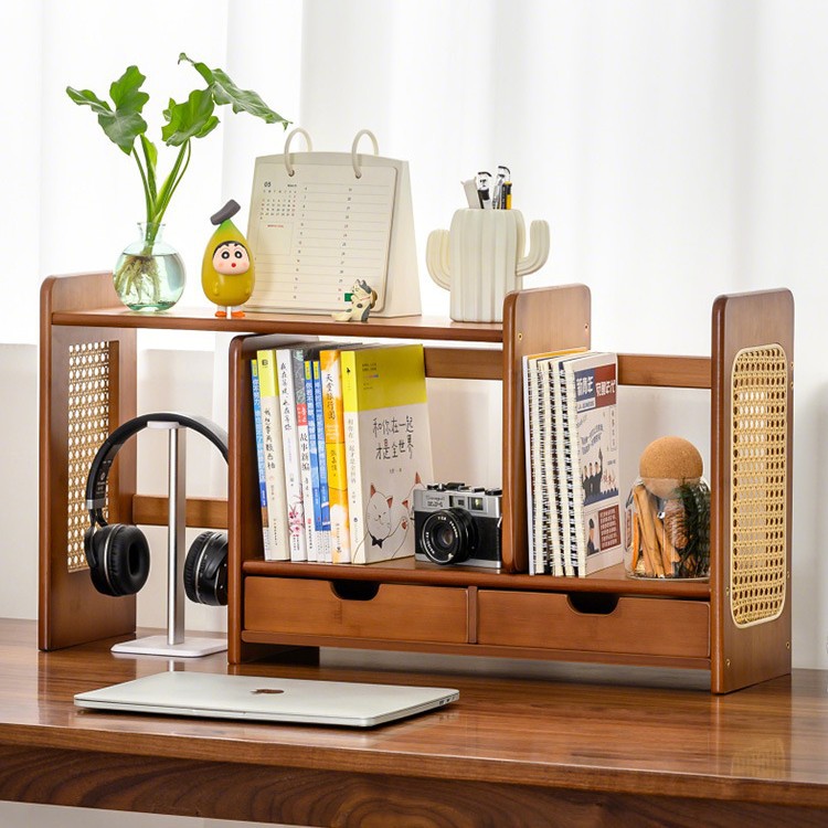 Telescopic Desktop Bookshelf Storage Rack Simple Multi-Layer Desk Storage Rack Office Desktop Organization Multi-Functional Shelf