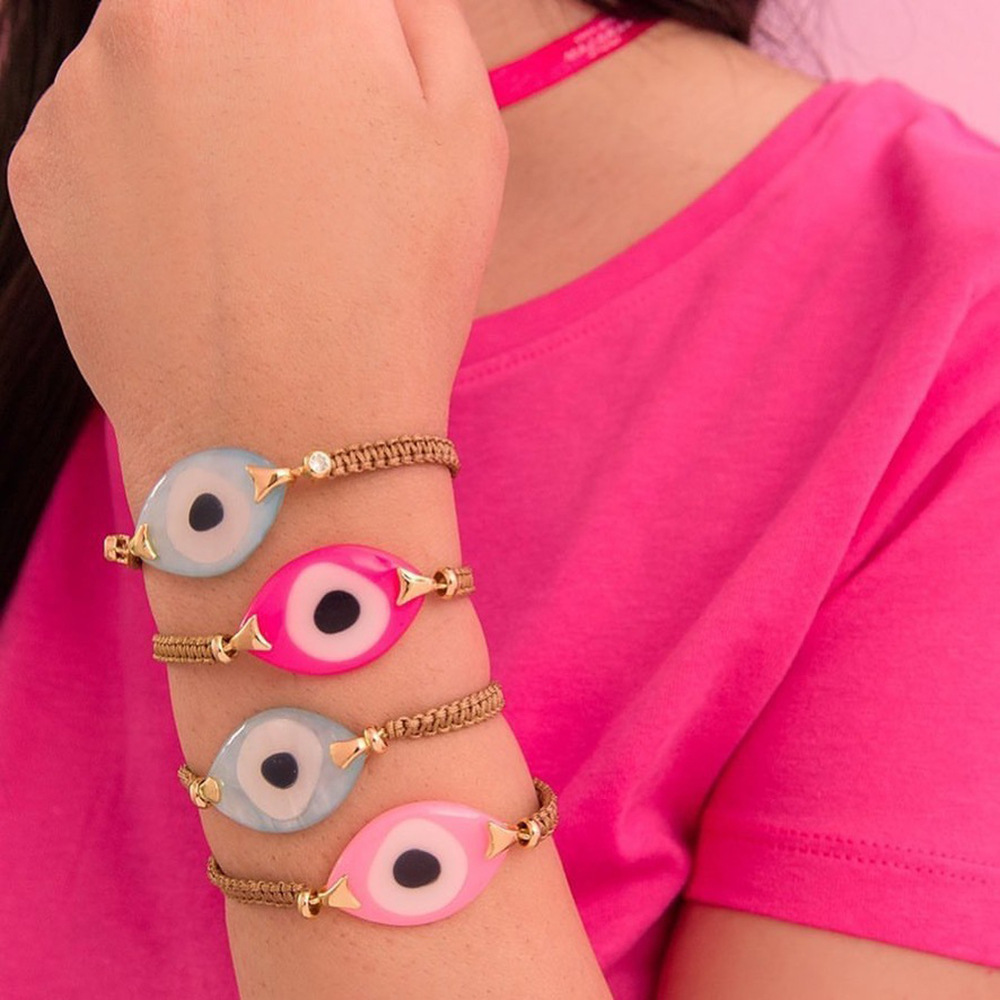 1 Piece Quantity 1 Piece Ethnic Style Devil's Eye Resin Shell Women's Bracelets