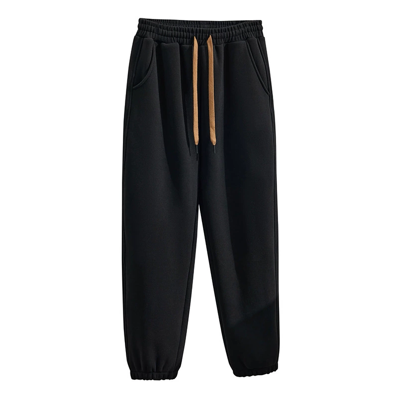 Fleece keep warm winter windproof casual trousers, plus size, Korean style
