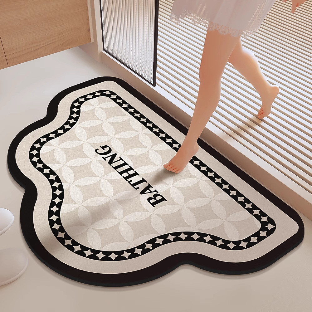 Alfombrilla de baño Alfombrilla absorbente de baño de barro de diatomeas en la puerta Alfombrilla antideslizante suave para el hogar de secado rápido