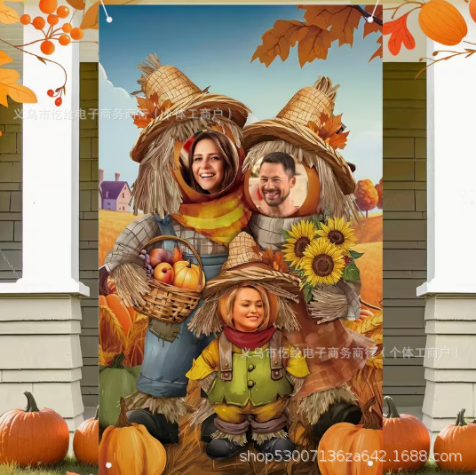 Cross-Border Autumn Thanksgiving Face-To-Face Photo Cute and Vivid Photo Frame Sandbag Throwing Flag Harvest Pumpkin Theme Cross-Border Autumn Thanksgiving Face-To-Face Photo Cute and Vivid Photo Frame Sandbag Throwing Flag Harvest Pumpkin Theme