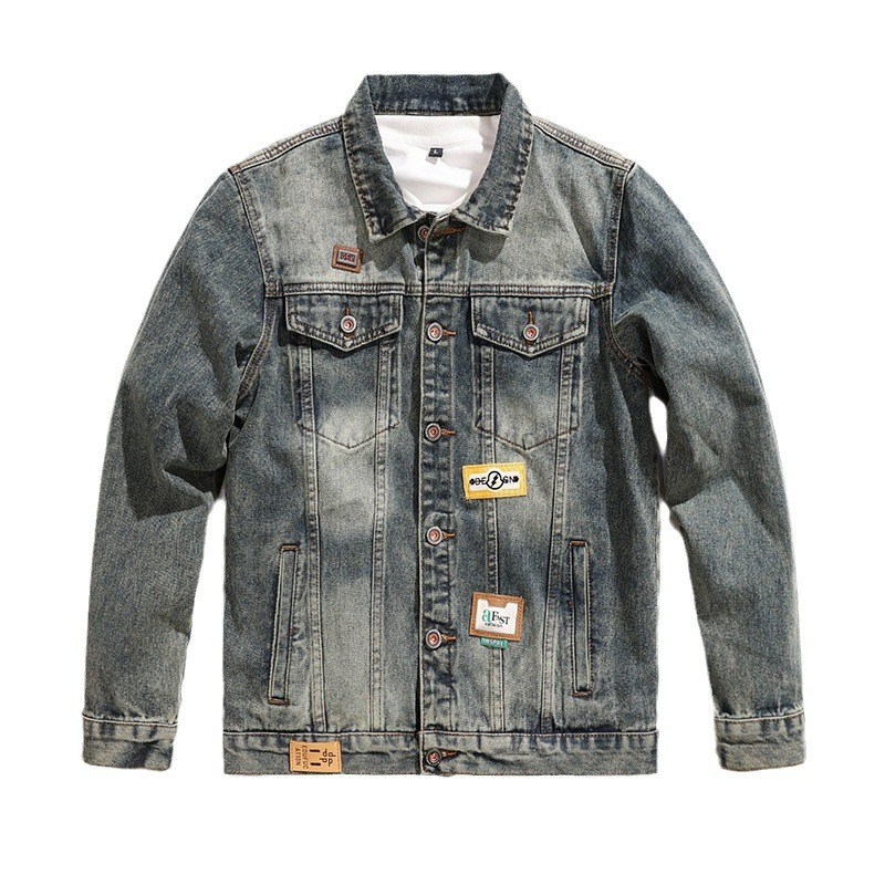 Guangzhou Xintang Jeansjacke Herren Frühlingstrend Mode neue lockere Revers lässige vielseitige Jacke_voghion.com