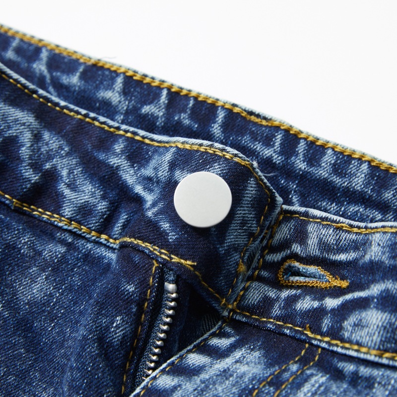 Men's Washed Patchwork Flared Jeans High Street Style New American Exclusive Vibe Denim_viptrois.com