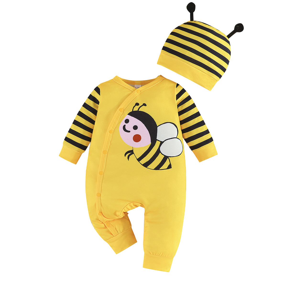 2024 Herbst neuer süßer Jumpsuit mit Tier-Print und Hut, zweiteiliges Set_voghion.com