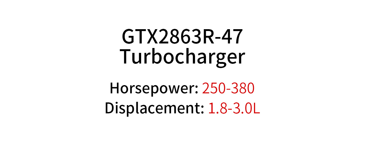 GTX2863R-47 T25 5 BOLTS /76 VBAND 0.64/0.49AR 250-380HP turbo