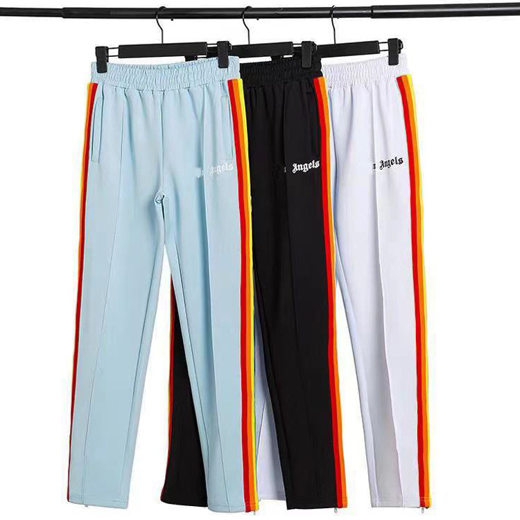 Rainbow Striped Pants High Version Palm Top Palm Angel Straight Trousers Men's and Women's Loose Trendy Casual Pants