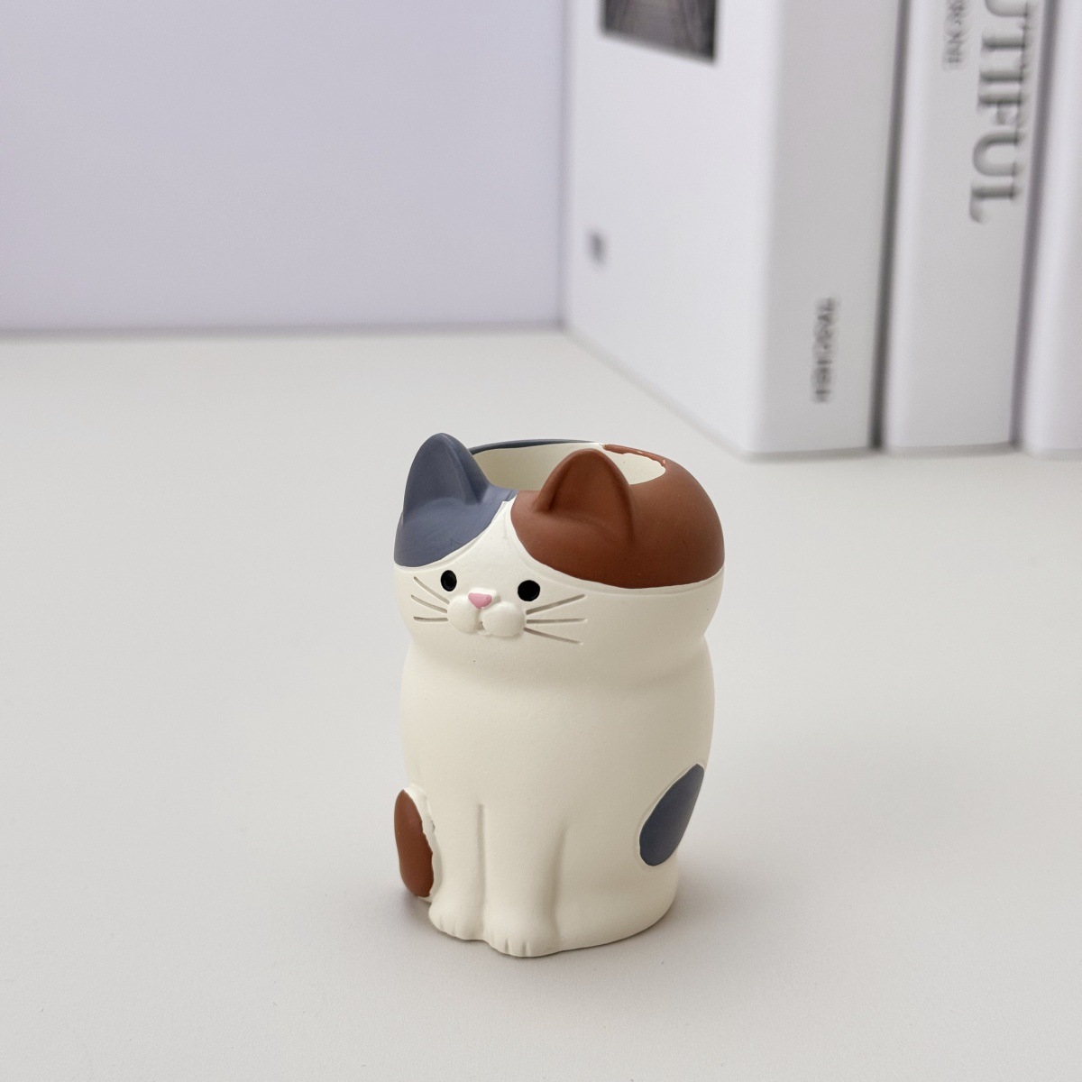 옥양목 고양이 펜 홀더