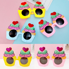 派對眼鏡層層愛心裝飾小紅書成人兒童網紅太陽鏡 聚會拍照
