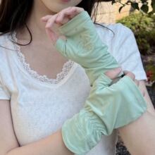 高品质锦纶纯色原创设计防晒手套防紫外线女夏季百搭户外开车冰感