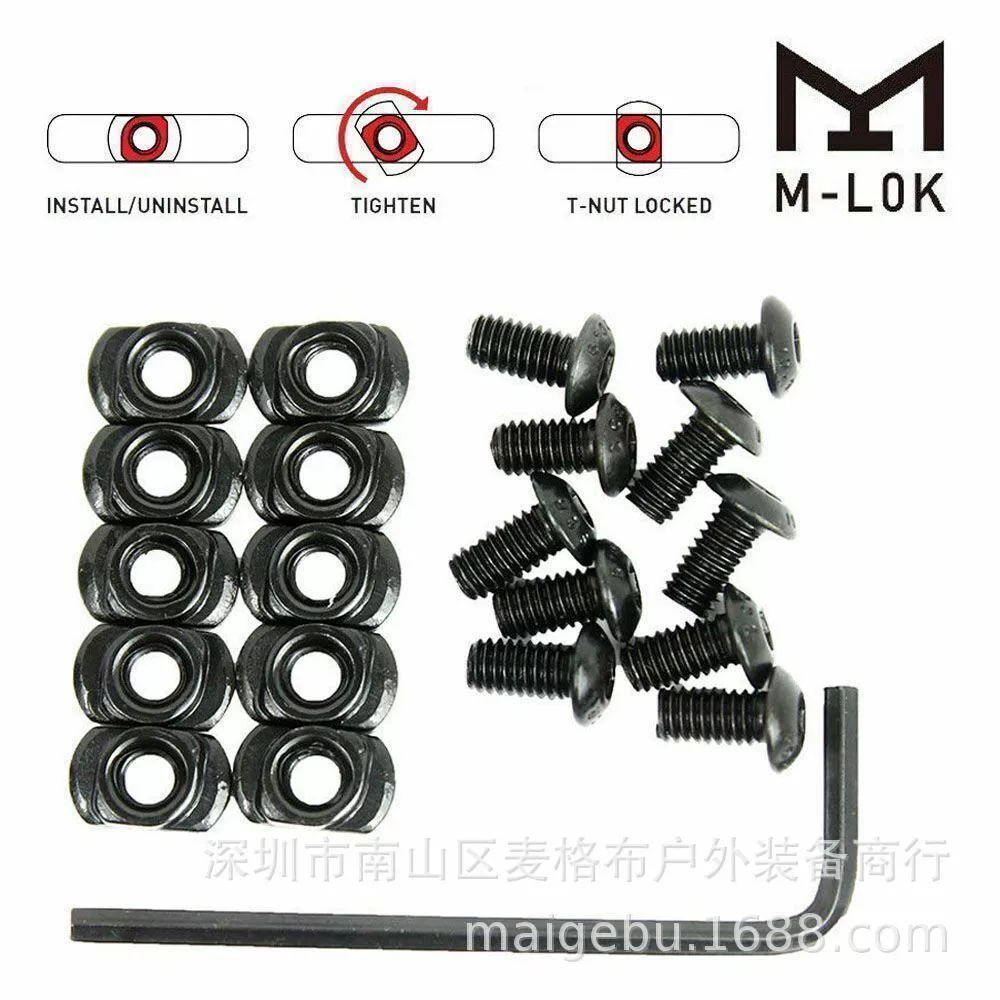 Квадратная винтовая крышка типа T, гайка, 10 шт., винт с рейкой