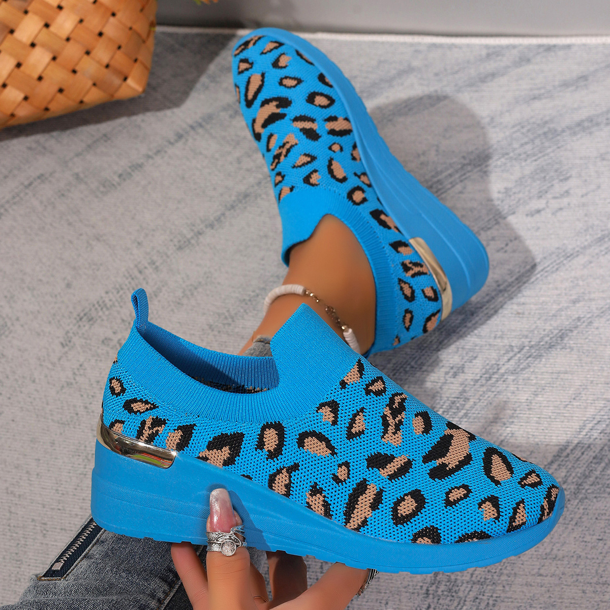 블루 레오파드 프린트