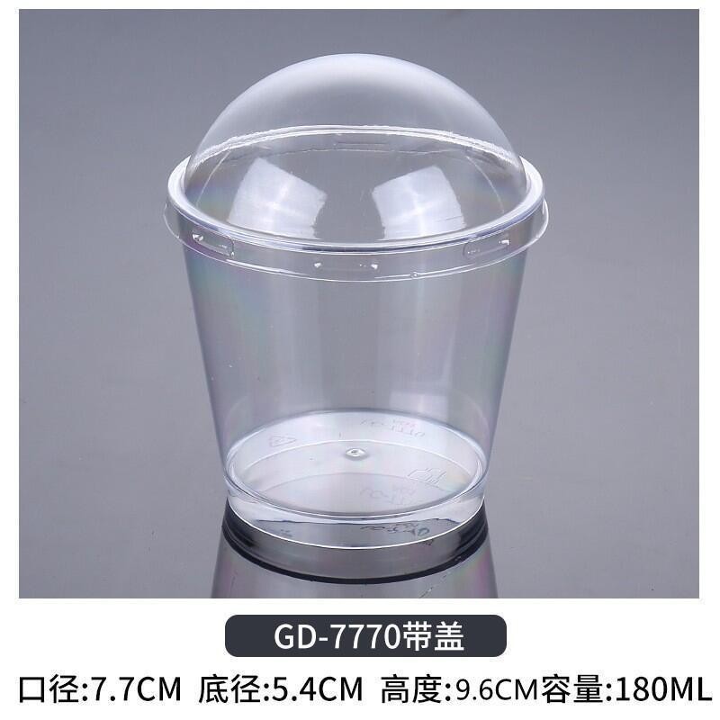 Vasos desechables transparentes para postres con tapa y cuchara, para gelatina y mousse
