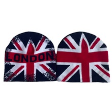 欧美秋冬季英国米字国旗提花针织帽男女士保暖套头帽外贸批发