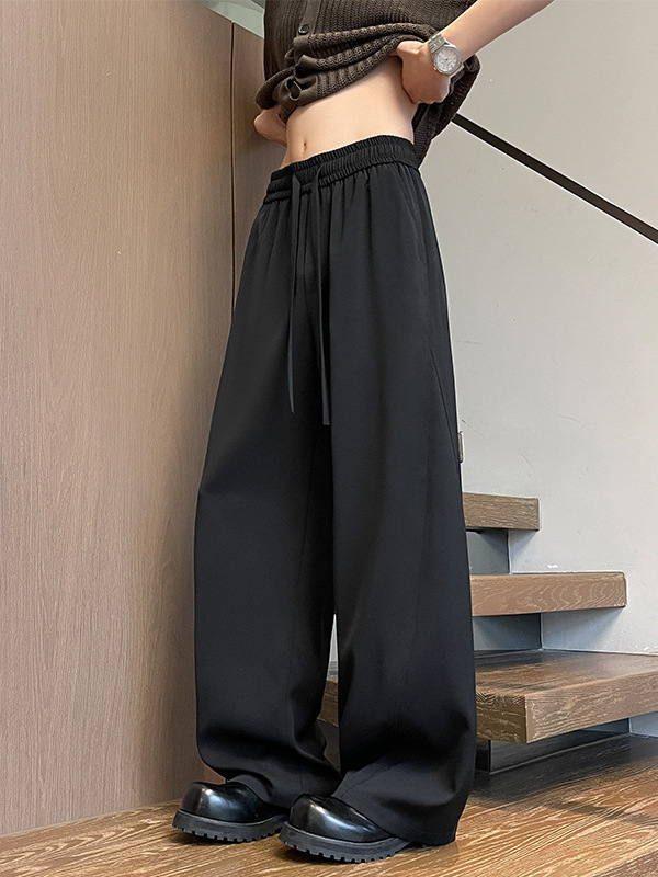 Black autumn trousers for men and women