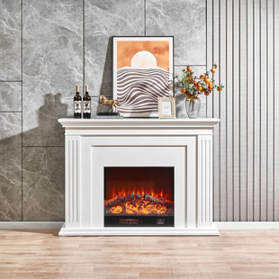 American simple solid wood mantel European villa decoration cabinet simulation fire heating modern wall cabinet support agent