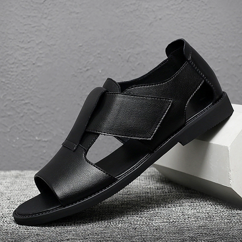 Летняя повседневная мода удобная дышащая холодная освежающая сандалия противоскользящая тапочки прохладная ленивая волшебная застежка мужская обувь