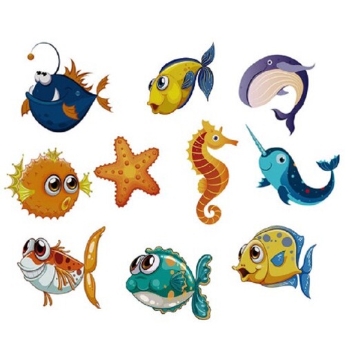 Children's cartoon bathtub stickers PVC non-slip floor stickers bathroom stickers ocean fish tank stickers bathroom moisture-proof decorative wall stickers
