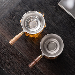 New Titanium Ultra-Fine Tea Strainer Integrated Tea Filter Tea Leaf Filter Tea Separator Fair Cup High-End Filter Tea Set