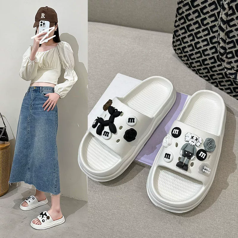 Новые тапочки интернет-знаменитостей, женская модная летняя верхняя одежда с высоким внешним видом, нескользящая Нескользящая грязеотталкивающая повышенная износостойкая Одежда для покупателей пляжного дома