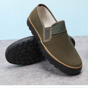 3566 liberation shoes slip-on loafers men's and women's flat low-top work shoes Labor shoes black single shoes wear-resistant men's shoes