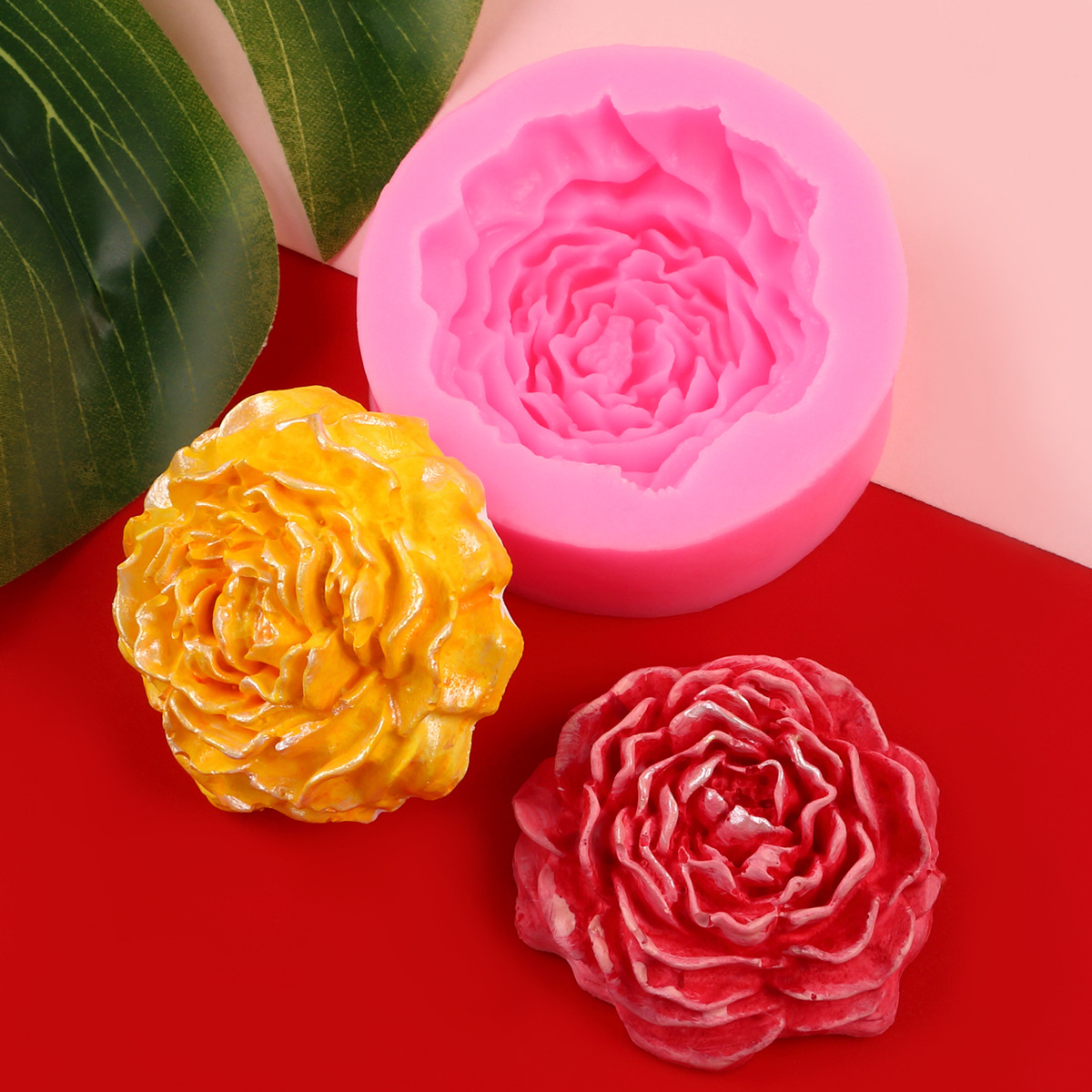 Molde de silicona para velas perfumadas con forma de rosa tridimensional, helado, mousse, pastel, tulipán, girasol y peonía.