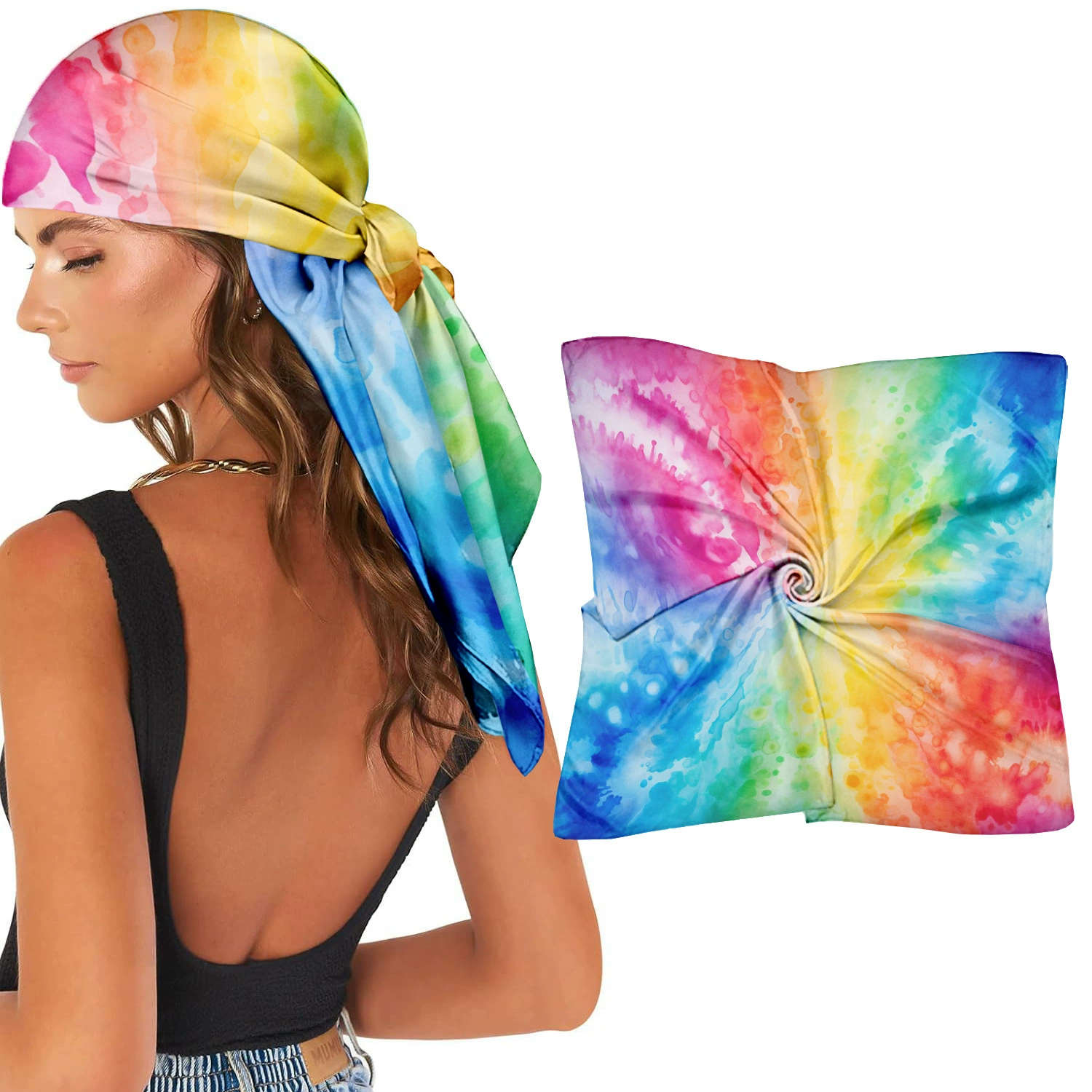 Шелковый шарф, европейский и американский ретро-имитация шелкового платка, женский квадратный шарф, тонкий универсальный декоративный платок, шаль, шарф, платок с принтом