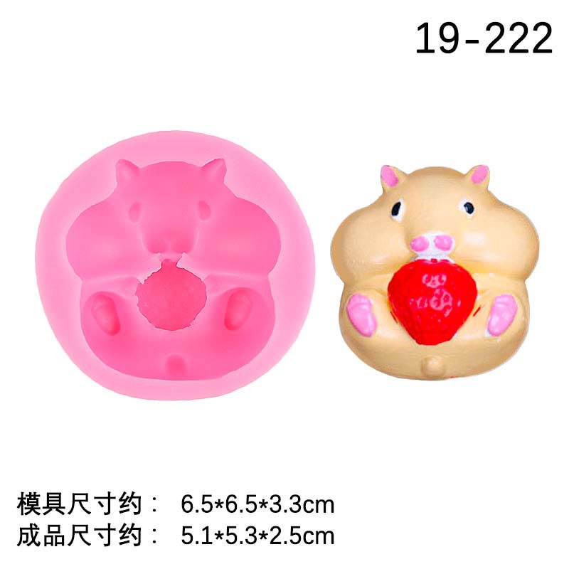 Fresa ratón aromaterapia yeso molde de silicona queso melón semillas hámster DIY material coche montado incienso expansión yeso