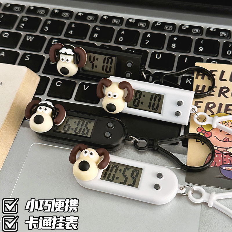 学生考试小挂表卡通简约钥匙扣便携电子表显示时间日期迷你电子钟|undefined